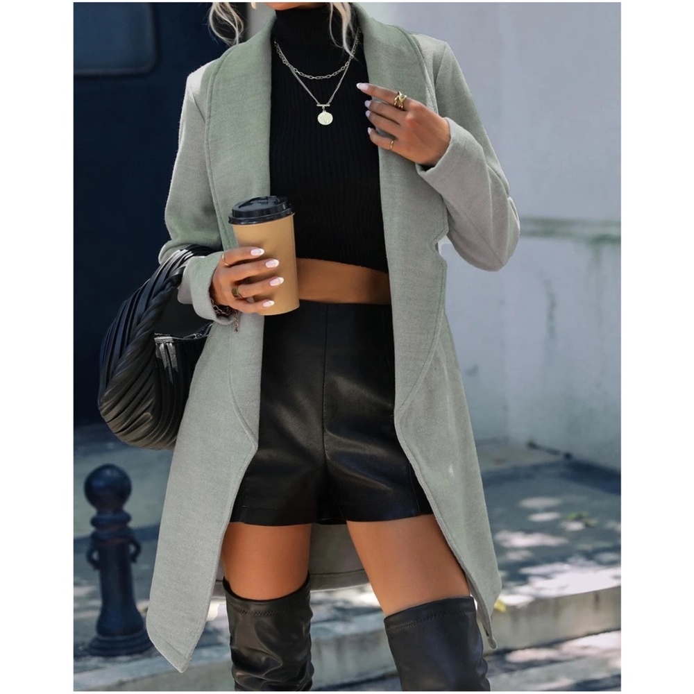 Cozy Pocket Open Front Jacket Coat - Picture 3 of 5